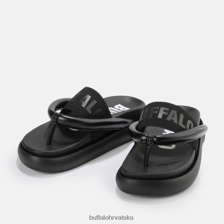 crno Buffalo rey veganske sandale na preklopnu platformu |slajdova TDD6T722